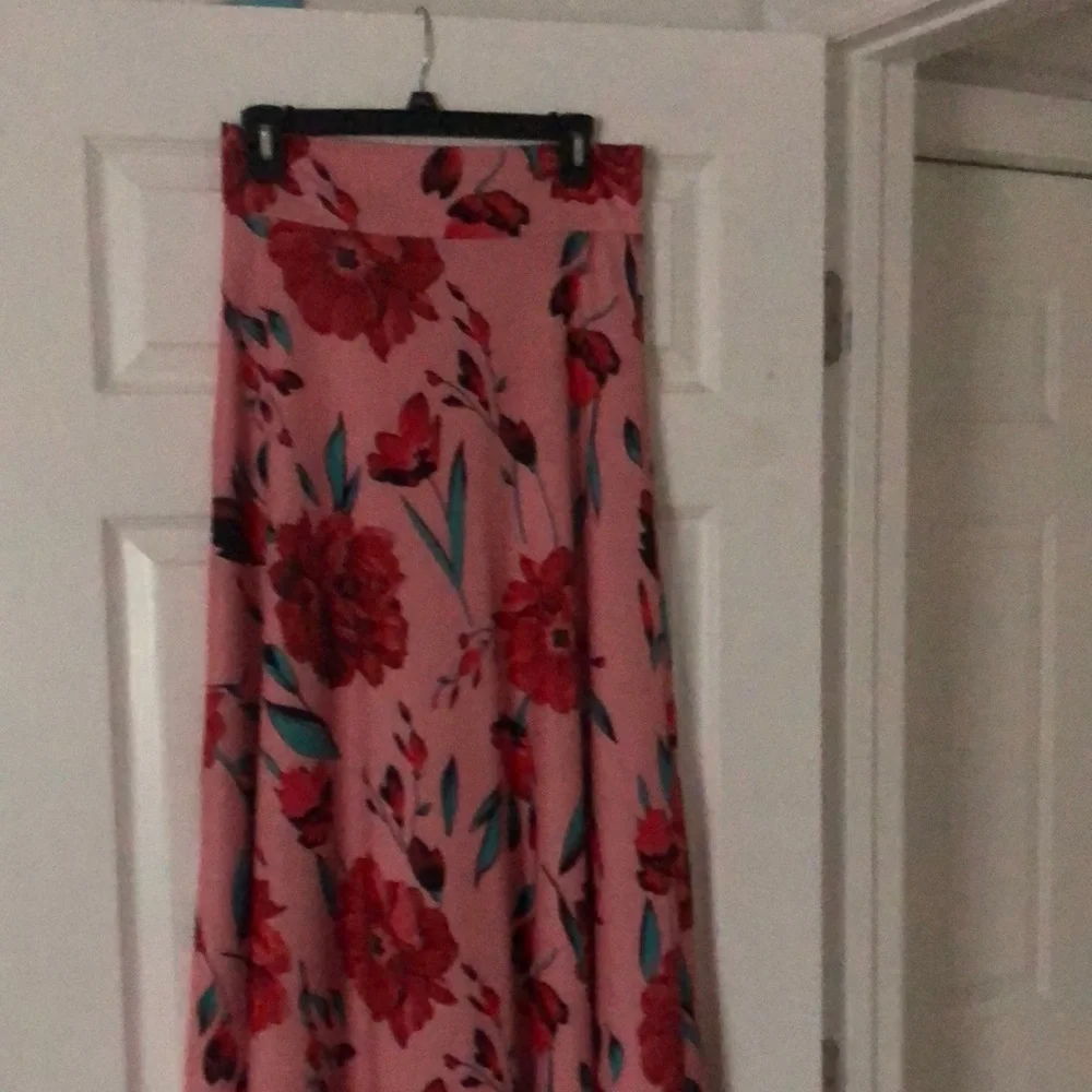 Floral Pink Maxi Skirt - Picture 2 of 3
